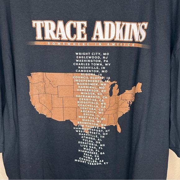 Trace Adkins Somewhere in America Concert Black Short Sleeve Tee 3X - Picture 6 of 6